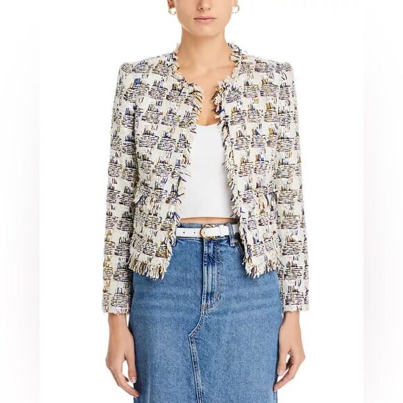 L'AGENCE Angelina Woven Crop Jacket size 0 - Picture 4 of 15